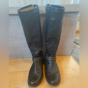 Frye Womens Leather Moto The Phillip Tall Knee Length Black Riding Boots
SIZE 7